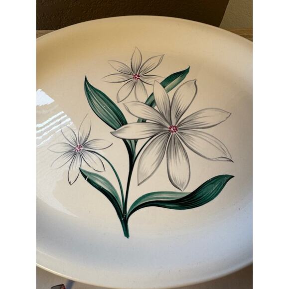 Homer Laughlin Debutante Bali Flower Oval Serving Platter - 1955 - Picture 2 of 6
